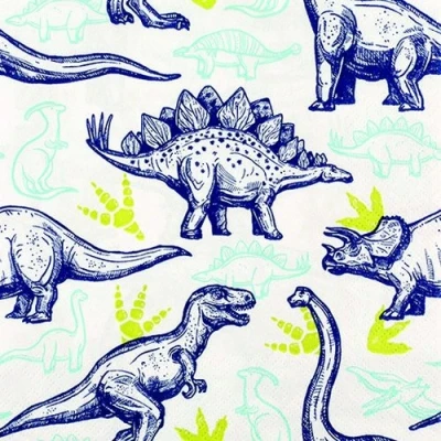 Abbildung von 20 Servietten Dinosaurier/Dinos/Kinder/Jungen 33x33cm
