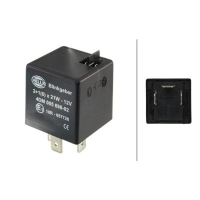 Abbildung von HELLA 4DM 005 698 021 Blinkerrelais 12 für Anhänger VOLKSWAGEN: Beetle, GOLF 3, 2, AUDI: A6 C4 Avant, 80 B4 Saloon, FORD: FIESTA 4