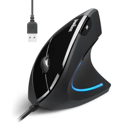 Abbildung von Perixx PERIMICE 513, Ergonomische vertikale USB Maus Schnurgebunden 1000/1600 DPI Natürliches vertikales Design Empfohlen beim RSI Syndrom