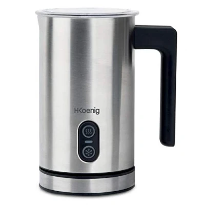 Abbildung von H.Koenig Elektrischer Milchaufschäumer MLK8 Edelstahl 0,24L cremiger Kalt oder Heißschaum Antihaftbeschichtung automatische Abschaltung ideal für Kaffee, heiße Schokolade, Cappuccino, Milc