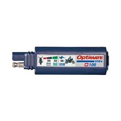 Abbildung von TecMate OptiMATE USB O 100, Kombination 2400mA Ladegerät und 3 LED Batteriemonitor, mit Fahrzeugbatterieschutz, Blau