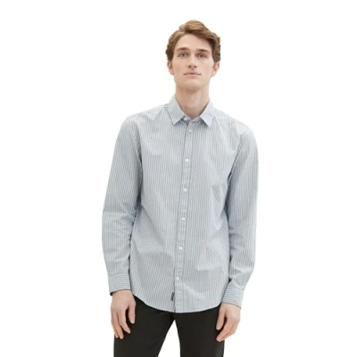 Abbildung von TOM Tailor Gestreiftes Hemd, Herren, Größe: XXL, Grey mint stripe