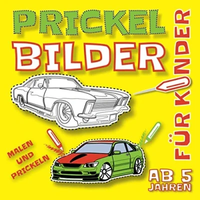 Abbildung von Prickelbilder Malen und Prickeln für Kinder: Vorlagen von Autos Autosteilen Entspannendes Konzentrationstraining ab 5 Jahre Prickel Block