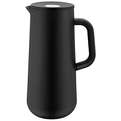 Abbildung von WMF Impulse Thermoskanne 1l, Isolierkanne für Kaffee oder Tee, Druckverschluss, hält Getränke 24h kalt &amp; warm, schwarz