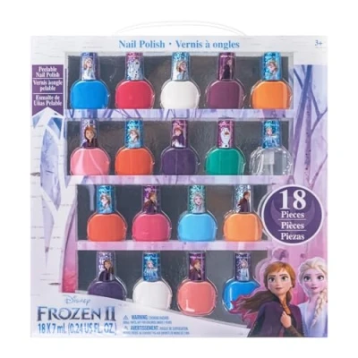 Abbildung von Disney Frozen Townley Girl abziehbarer, schnell trocknender Nagellack Geschenkset für das Kinderzimmer Set mit glitzernden, blickdichten Farben 3+ (18 Stk.)