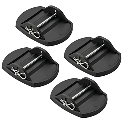Abbildung von 4x Stützplatten mit Metallstiften für Wohnwagenstützen Stützen Wohnwagen Wohnmobil Caravan 18x14 cm
