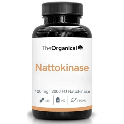 Abbildung von Neu: TheOrganical®: Nattokinase 100 mg (2000 FU) 120 Kapseln Hergestellt in Hamburg Ohne Zusatzsoffe &amp; Hochdosierte 2000 Fu hochdosiert