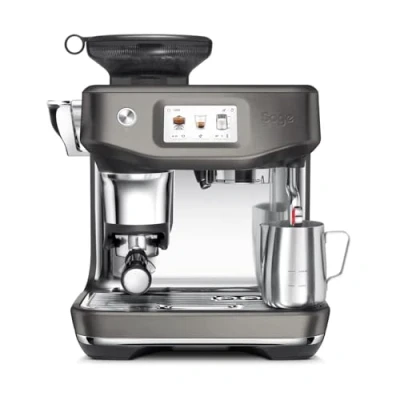Abbildung von Sage The Barista Touch Impress Kaffeevollautomat mit automatischer Milchaufschäumung Schwarzer Edelstahl