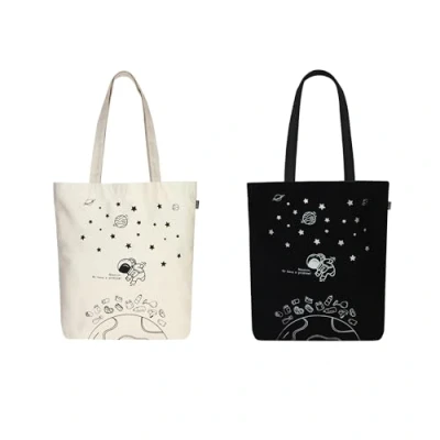 Abbildung von Ecoright Ästhetische Canvas Tragetasche für Frauen mit Reißverschluss, Strand, Lebensmittel, Reisen, Schule, Arbeit, Fitnessstudio, Geschenke Mädchen, Houston Natural Black