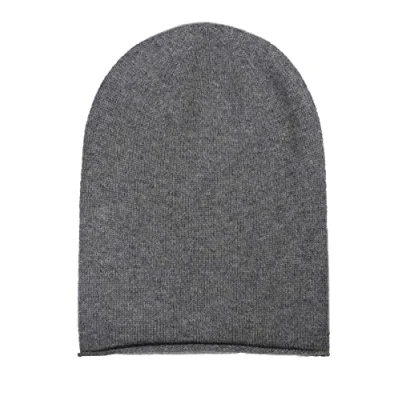 Abbildung von Zwillingsherz Slouch Beanie Mütze aus 100% Kaschmir Hochwertige Strickmütze für Damen Mädchen Jungen Hat Unisex One Size warm und weich im Sommer Herbst Winter m.grau