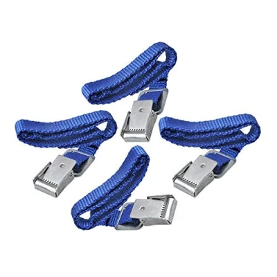 Abbildung von ProPlus 330285 Set Befestigungsriemchen mit Metallschnallen für Fahrradträger 4 Stück, blau