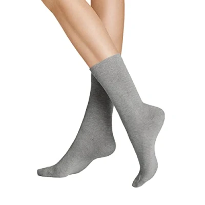 Abbildung von Hudson 6 Paar Damen Socken, Relax Cotton Strumpf, Komfortbund, uni (6x 1 Paar) (Silber (0502), 39 42 (6 Paar))