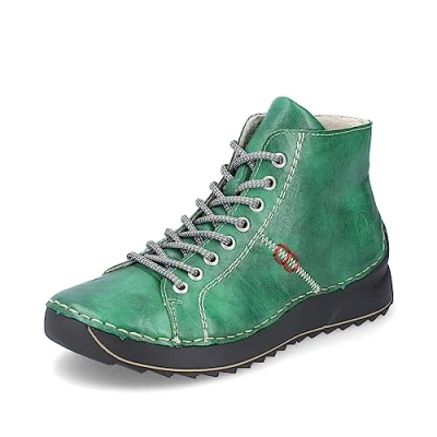 Abbildung von Rieker Damen Schnürstiefeletten 71510, Frauen Stiefeletten,Boots,Stiefel,Bootee,Booties,halbstiefel,Kurzstiefel,grün (52),37 EU / 4 UK