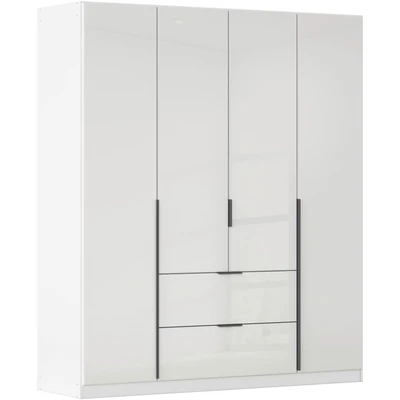 Abbildung von rauch Drehtürenschrank »Kleiderschrank Kleiderschränke Schrank Garderobe AGORDO mit Glasfront« IN zwei Griff Farben, Breiten 91 360 cm, Außenschubkästen, 7 und 2 Höhen MADE GERMANY