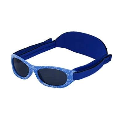 Abbildung von Kiddus Baby Sonnenbrille für Neugeborene, Jungen und Mädchen. Ab 0 Monate bis 2 Jahre. 100% Sonnenfilterschutz UV400 Verstellbarer weicher Riemen. BPA frei. Mit Verschiedenen Mustern