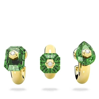 Abbildung von Swarovski Numina ring, Set (3), Green, Gold tone plated