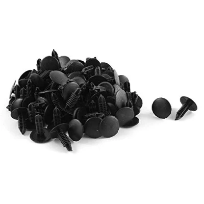 Abbildung von sourcing map 100 STK. Kunststoff Nieten Auto Zierleiste 5 x 5mm Loch Tannenbaum Befestigung Clips Schwarz