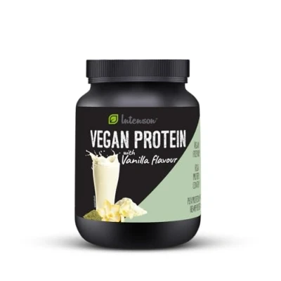 Abbildung von Intenson Veganes Proteinpulver Geschmack: Vanille [600 g], Pfanzliches Protein Pulver Erbsen und Hanf