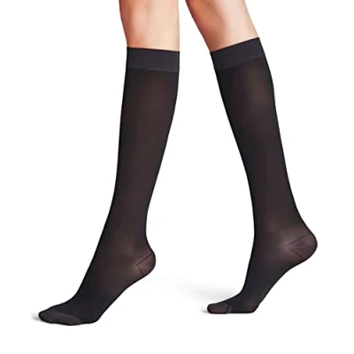 Abbildung von FALKE Damen Kniestrümpfe Energize 30 DEN W KH Transparent mit Kompression 1 Paar, Schwarz (Black 3009), 37 38