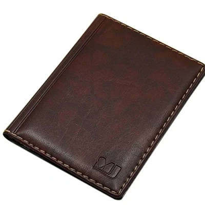 Abbildung von Elegantes Ausweisetui/Ausweishülle/Kreditkartenetui mit Kontrastnaht 4 Fächer MJ Design Germany Made in EU Designs (Design 1 / Braun)