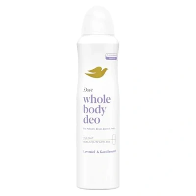 Abbildung von Dove Whole Body Deo Lavendel &amp; Kamillenduft Deospray mit 0% Aluminiumsalze für Achseln, Brust, Beine und mehr 150 ml