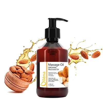 Abbildung von Mandelöl für Haut (Körper und Gesicht) Haare, Anti Streifen in der Schwangerschaft, Atopische Baby, Massageöl. Feuchtigkeitsspendend. Reich an Vitamin E. 100% Rein 500 ml