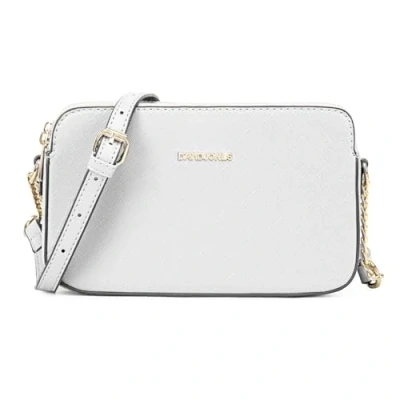 Abbildung von David Jones Damen Kleine Umhängetasche Frau Handytasche PU Leder Ketten Handtasche Tasche mit 3 Fächern Elegante Schultertasche Crossbody Bag Shopping Abend Party Trend Weiß