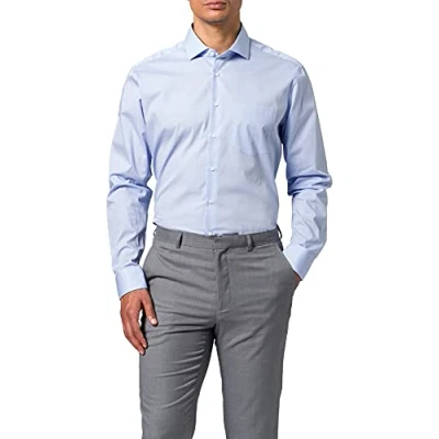 Abbildung von Seidensticker Herren Regular Fit Langarm Popeline Hemd, hellblau, 44