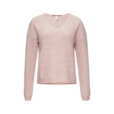 Abbildung von QS MIT ÜBERSCHNITTENEN Schultern IN Melange Optik Strickpullover, Damen, Größe: Medium, Perlmuttrosa