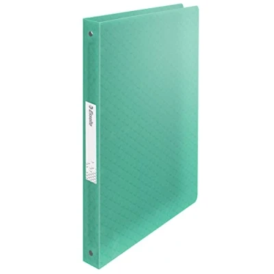 Abbildung von Esselte Ringordner, 140 Blatt Kapazität, 25 mm Rückenbreite, A4 Ordner mit 4 Ringen, Soft Cover, für Zuhause/Büro, zur Schreibtischorganisation, Colour&#039;Breeze Serie, Grün, 626248