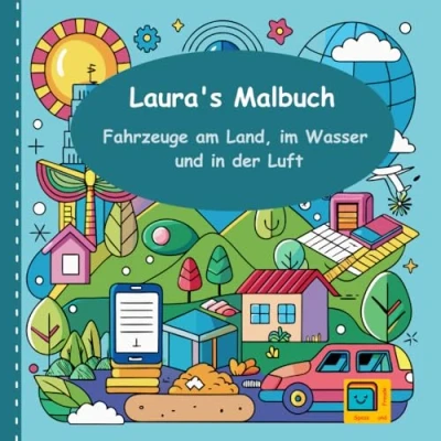 Abbildung von Laura&#039;s Malbuch: Fahrzeuge am Land, im Wasser und in der Luft