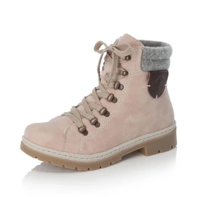 Abbildung von Rieker Damen Schnürstiefeletten Y9430, Frauen Stiefeletten,Boots,Stiefel,Bootee,Booties,halbstiefel,Kurzstiefel,rosa (32),39 EU / 6 UK