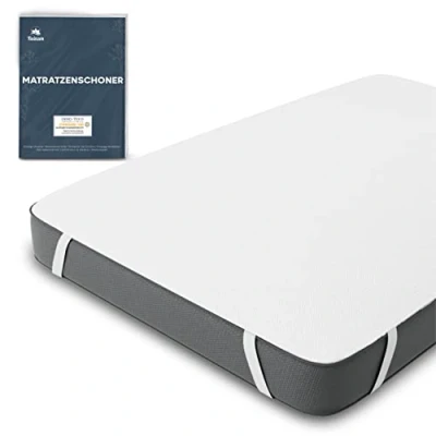 Abbildung von Matratzenschoner 70x200 cm Wasserdicht Oeko TEX Zertifiziert von Twinzen 70 x 200 aus Atmungsaktiver Baumwolle mit 4 Eckgummis