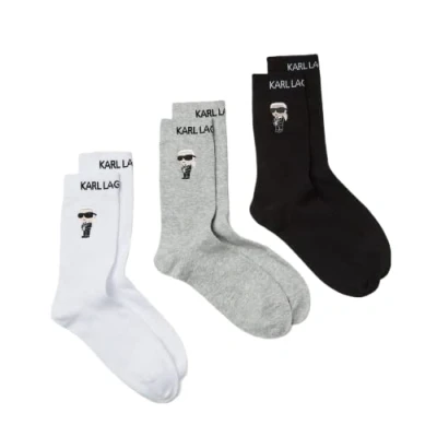 Abbildung von KARL Lagerfeld Ikonik 2.0 Socks 3 PACK Socken, Herren, Größe: 35 38, Black/white
