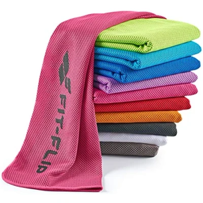 Abbildung von Fit Flip kühlendes Handtuch als Cooling Towel und mikrofaser Kühltuch Sporthandtuch Airflip für Fitness Sport Ice Kühlhandtuch (rosa, 120x35cm)