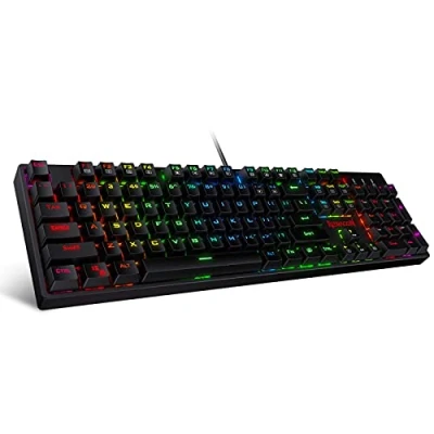 Abbildung von Redragon K582 US SURARA RGB LED Hintergrundbeleuchtete QWERTY Mechanische Gaming Tastatur mit 104 Tasten, Layout (Rote Schalter Layout)