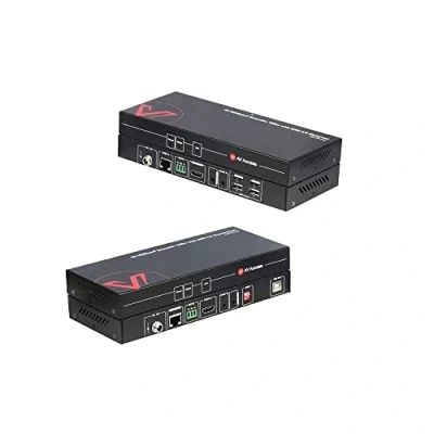 Abbildung von AV Access HDMI USB Extender (HDBaseT) KVM, 100m 4K60Hz 1080p120Hz über Cat5e/6/6a/7, Tastatur + Maus USB, 4 Ports 2.0, kein Signalverlust und Latenz, RS232, POE, EDID Management