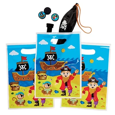 Abbildung von Baker Ross FX643 Piratenparty Beutetaschen Packung mit 10 Stück, Piratenpartytaschen Multipackung für Kinder