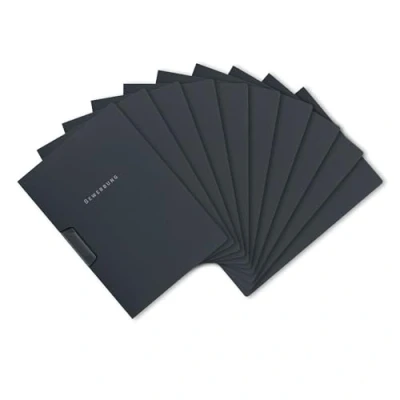 Abbildung von Oxford Bewerbungsmappe A4, aus Karton, Klemm Mappe, anthrazit, 10er Pack