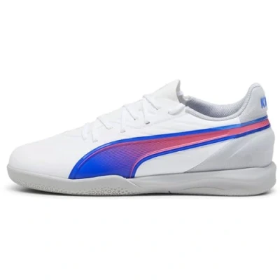 Abbildung von PUMA King Match IT Jr Soccer Shoe, White Bluemazing Flat Light Gray, 34.5 EU