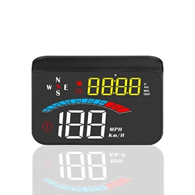 Abbildung von Head up Display Auto, 3.5 Zoll HUD GPS iKiKin Auto für alle Autos und LKWs, Windschild LED Projektor, Reflexionsfilm, Geographisches Positionierungs System Tachometer, Plug &amp; Play