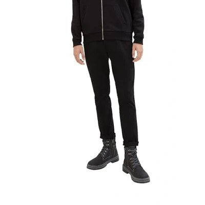 Abbildung von TOM TAILOR Denim Herren 1008253 Slim Fit Chino Hose Mit Gürtel, 29999 Black, 28W / 30L EU