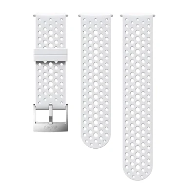 Abbildung von Suunto Ersatz Uhrenarmband, für alle Spartan Sport WRH und 9 Uhren, Silikon, Länge: 22,9 cm, Stegbreite: 24 mm, Weiß/Silber, Inkl. Stifte zur Montage, SS050224000