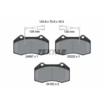 Abbildung von TEXTAR 2468701 Bremsbelagsatz mit integriertem Verschleißwarnkontakt FIAT: 500 Hatchback, ALFA ROMEO: MiTo, ABARTH: / 595 695 Punto