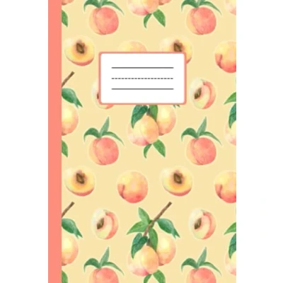 Abbildung von Pfirsich Notizbuch: Kariertes Notizheft A5 als Tagebuch Schulheft oder Journal verwendbar Frucht Obst Motiv Peach