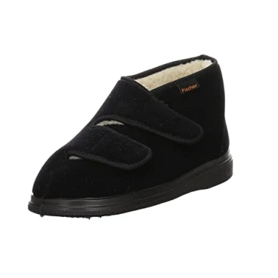 Abbildung von Fischer Unisex Ortho Flache Hausschuhe, Schwarz 222, 39 EU X Weit