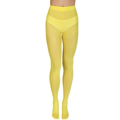 Abbildung von Annes styling Plain Damenstrumpfhose 40 Denier Matt Semi opaque Microfiber Classic Strumpfhose Zarra, Giallo S