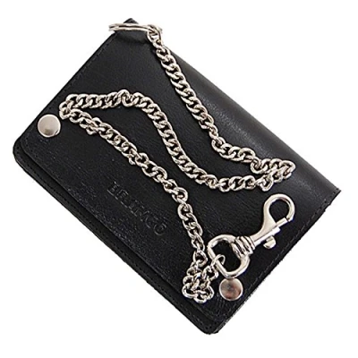 Abbildung von GoBago Biker Geldbeutel mit Kette Geldbörse Portemonnaie aus robusten Leder Kettenbörse Bikerbörse Trucker 13 x 9 cm