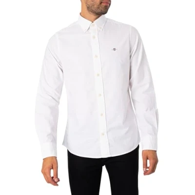 Abbildung von GANT SLIM Oxford Shirt Hemd, Herren, Größe: Small, White