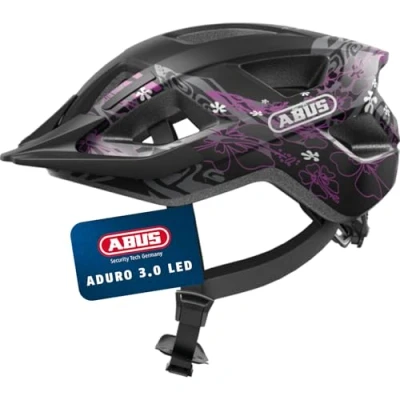 Abbildung von ABUS Fahrradhelm Aduro 3.0 LED Sportiver City Helm in stilvollem Design für alltägliche und sportliche Touren mit Rücklicht Damen Herren Größe L, Schwarz/Rot